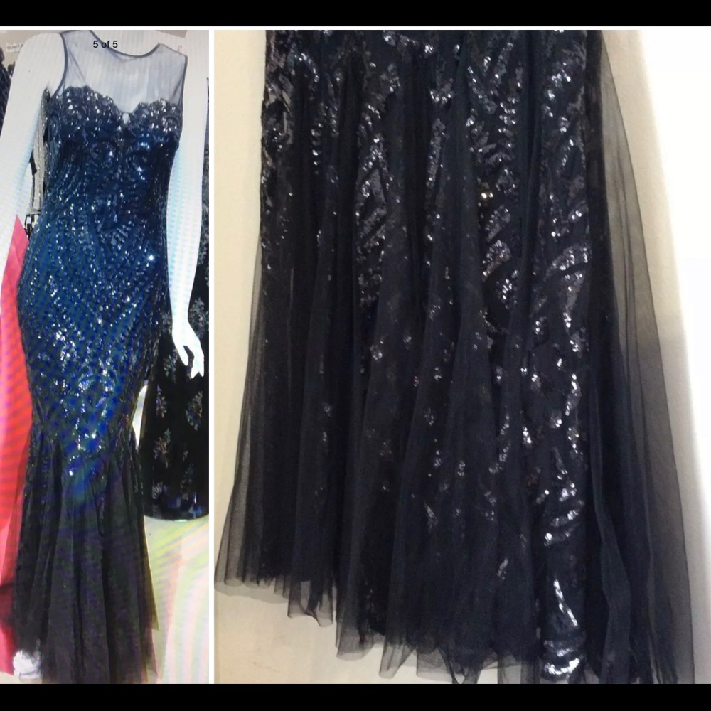 Cachet Black sequin evening gown